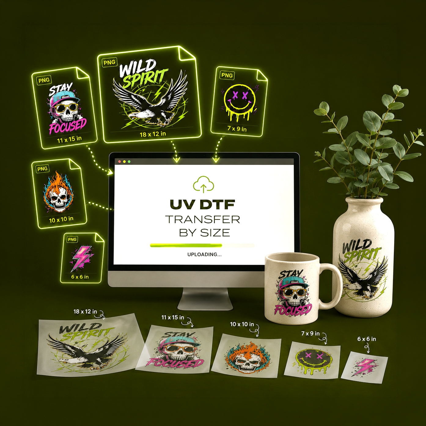 Size By Size UV DTF Transfers