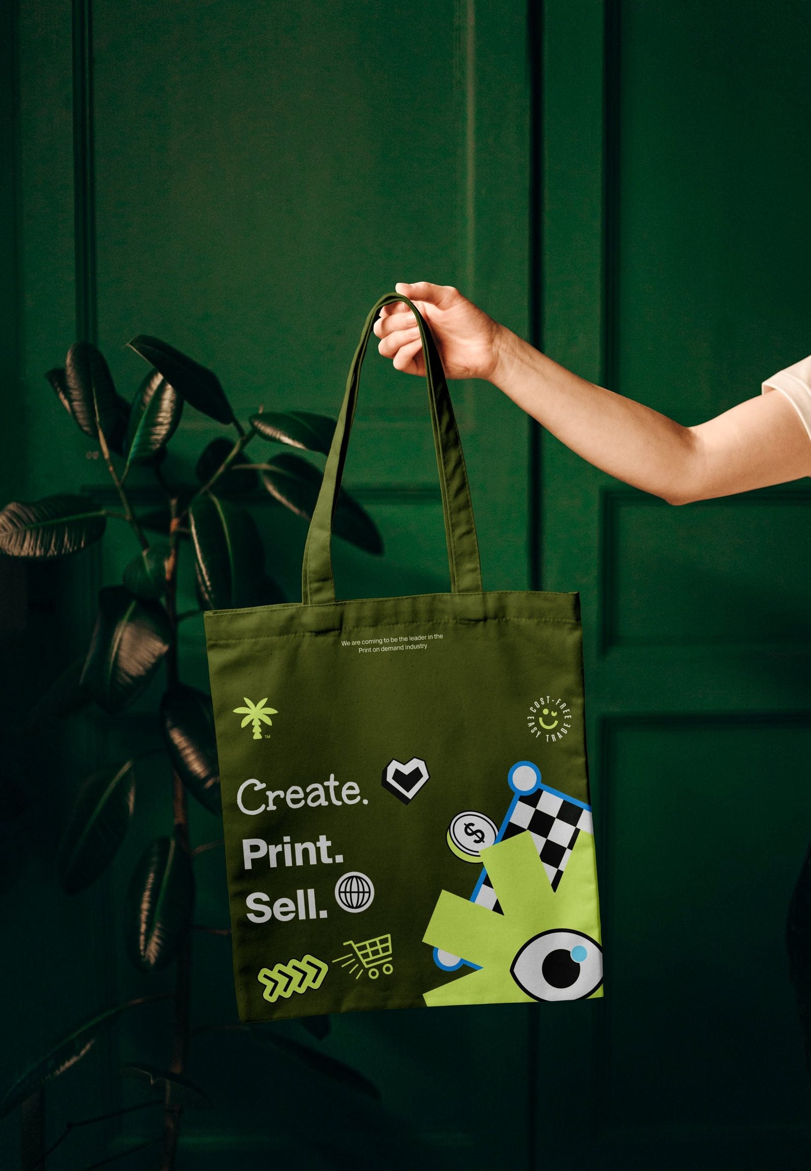 Custom branded canvas tote bag printed by Palm Print