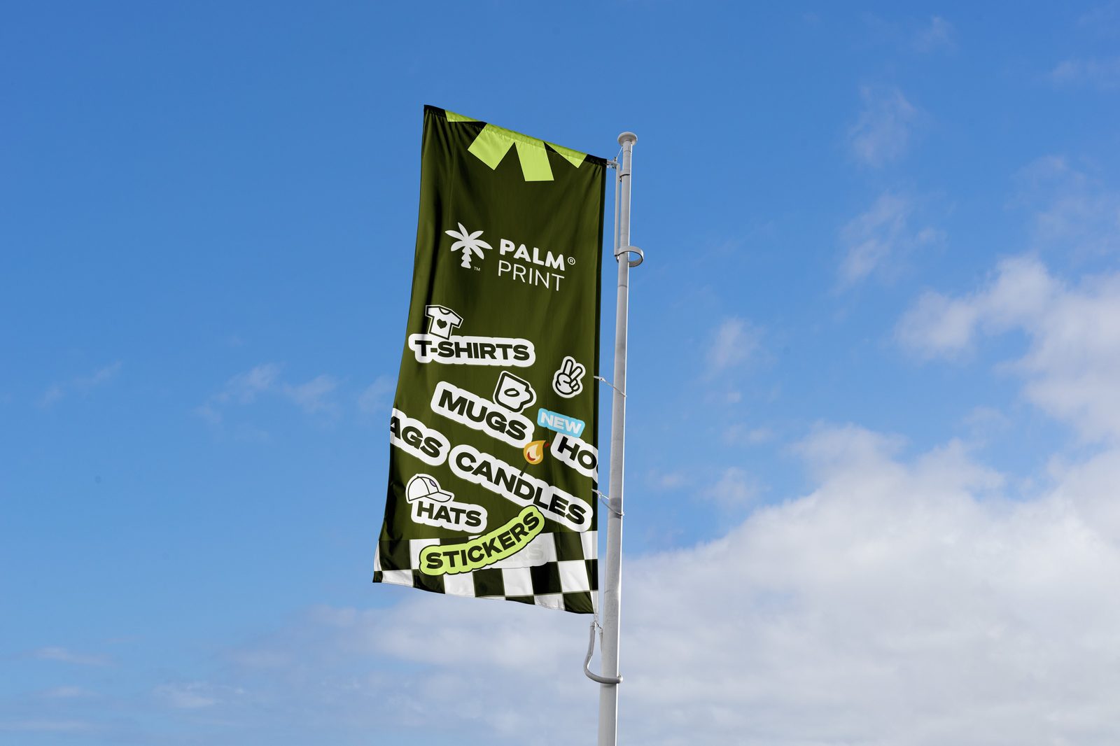Custom branded flag for grand opening