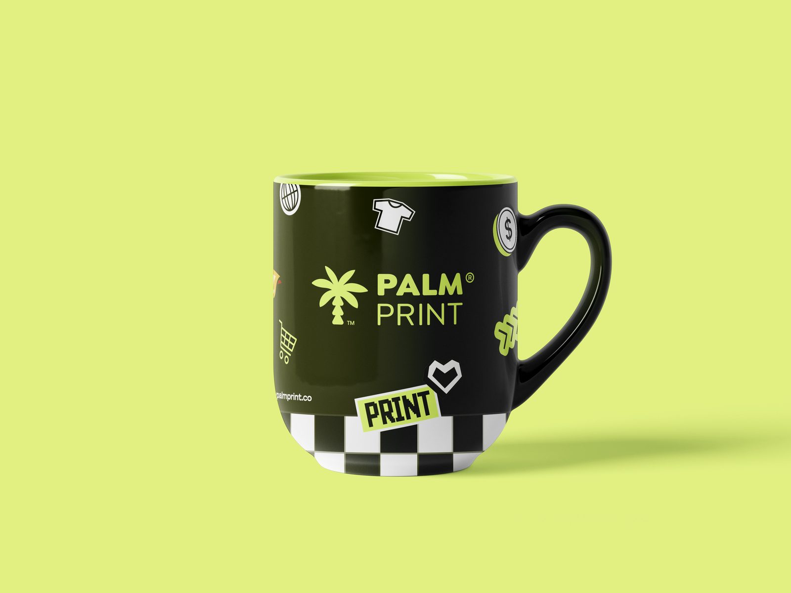 Branded ceramic mug with full-color UV printing