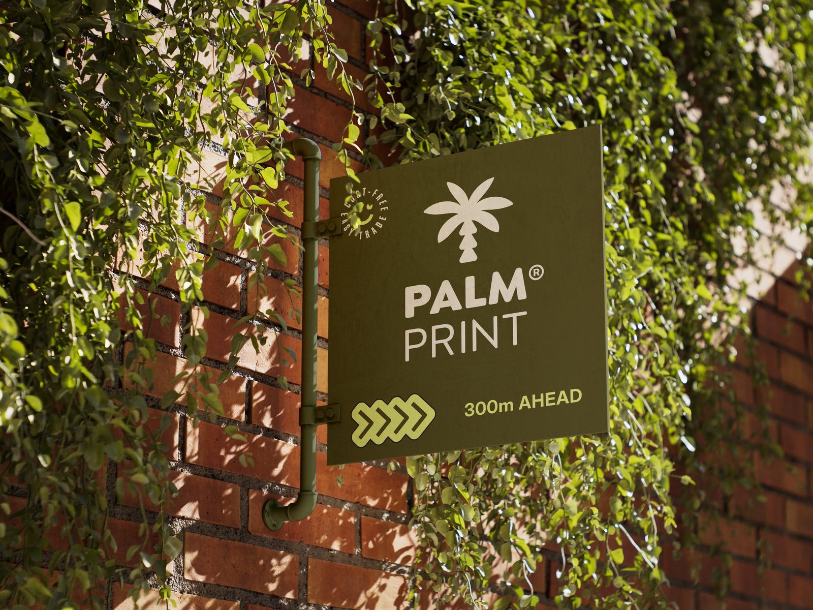 Palm Print storefront sign in Riverside, California